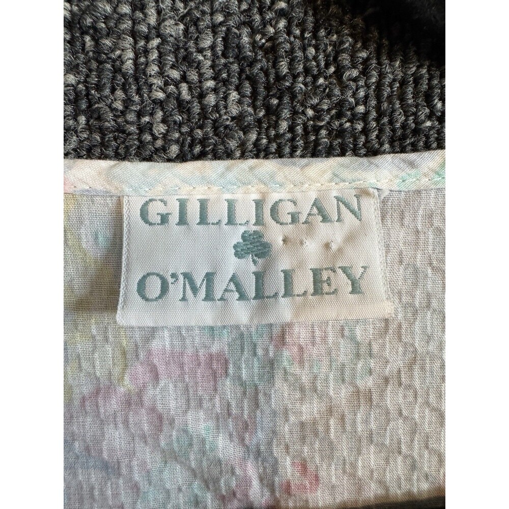 VTG Gilligan O’Malley Pastel Floral House Dress Sz M/L Cottagecore Seersucker - Picture 5 of 6